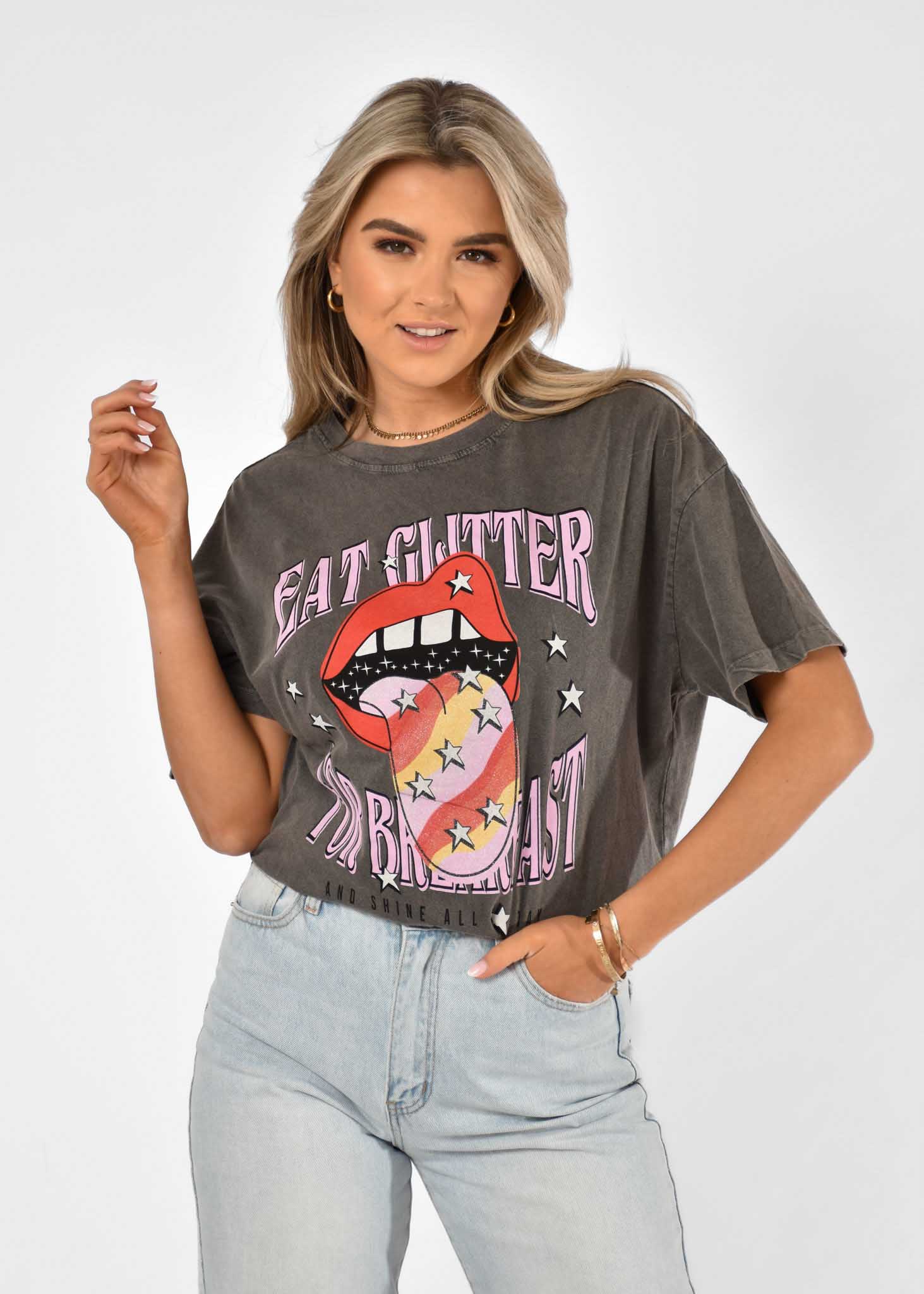 Jana t-shirt grijs