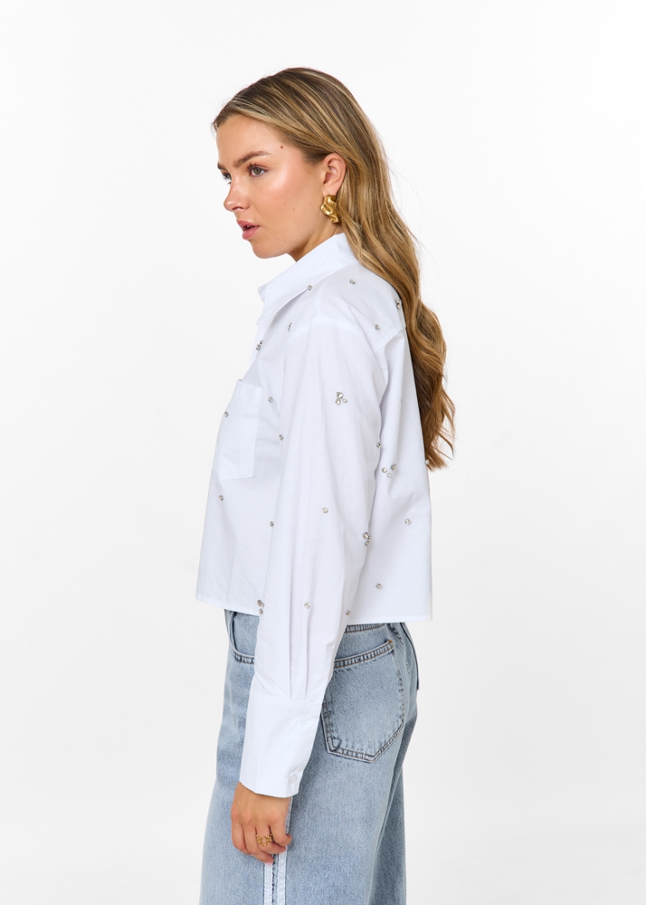 Saartje cropped blouse wit