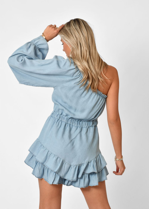 Renske denim playsuit blauw