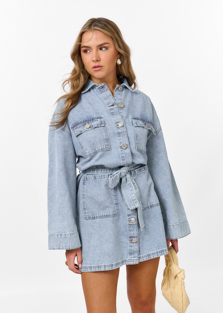 Beth denim jurk lichtblauw