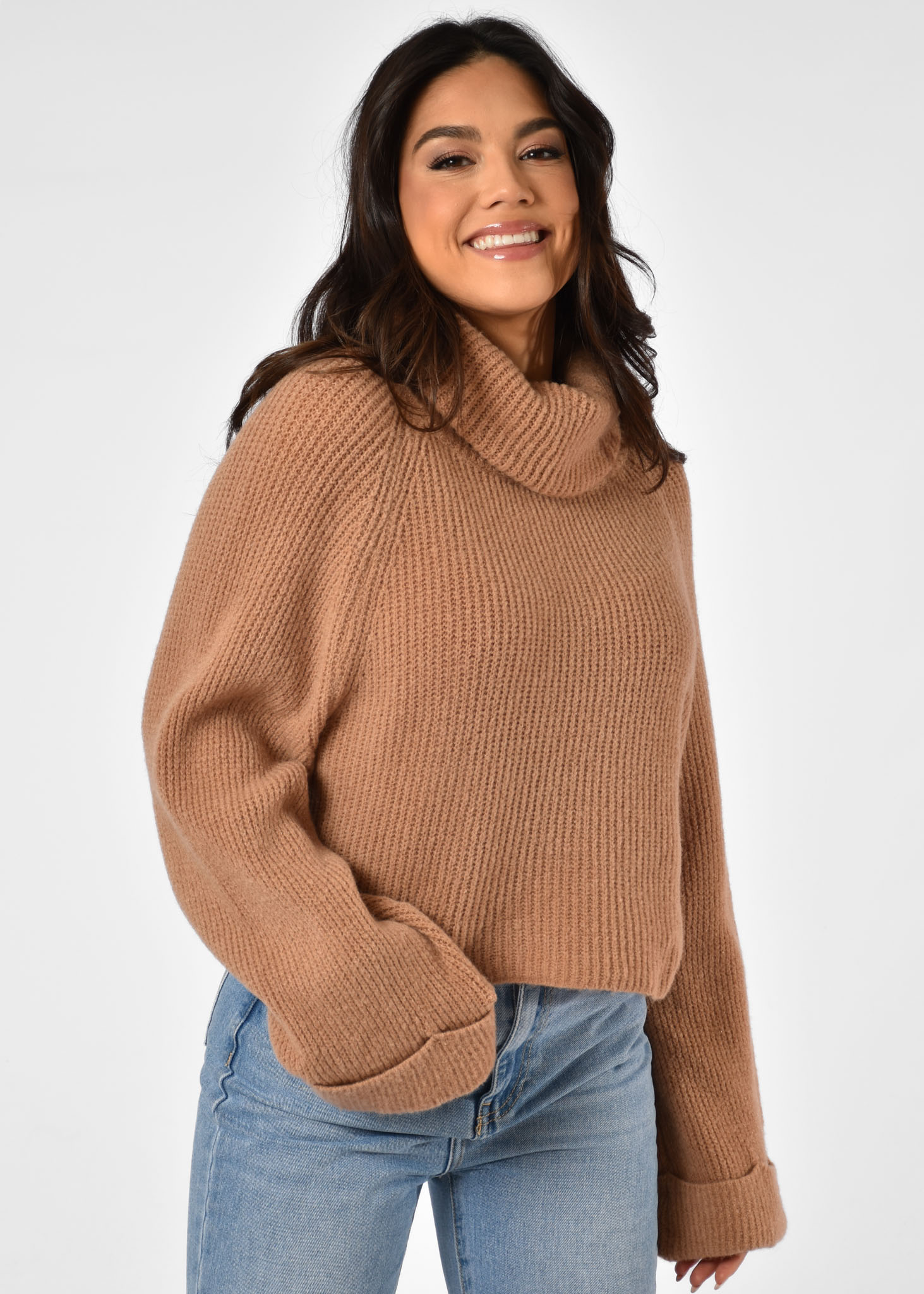 Oversized coltrui beige | Dames truien | Tess