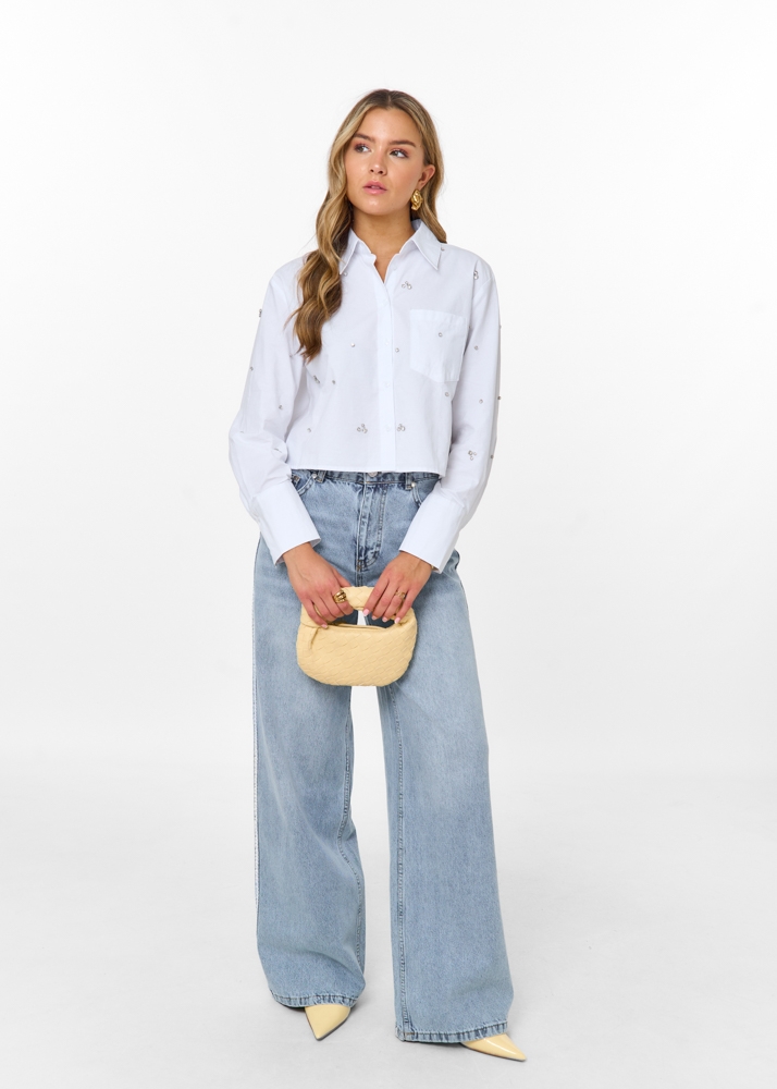 Saartje cropped blouse wit