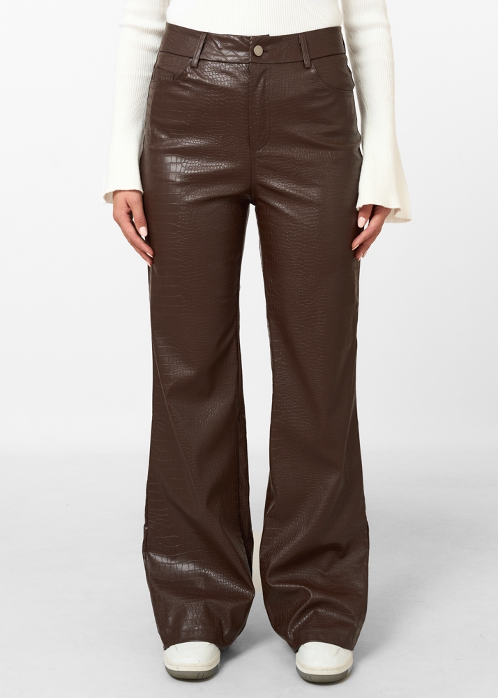 Rosan leren broek bruin