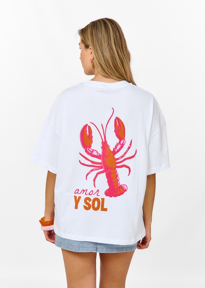 Lobster t-shirt wit