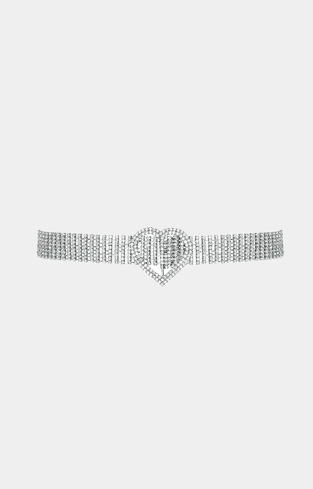 Stella strass riem zilver