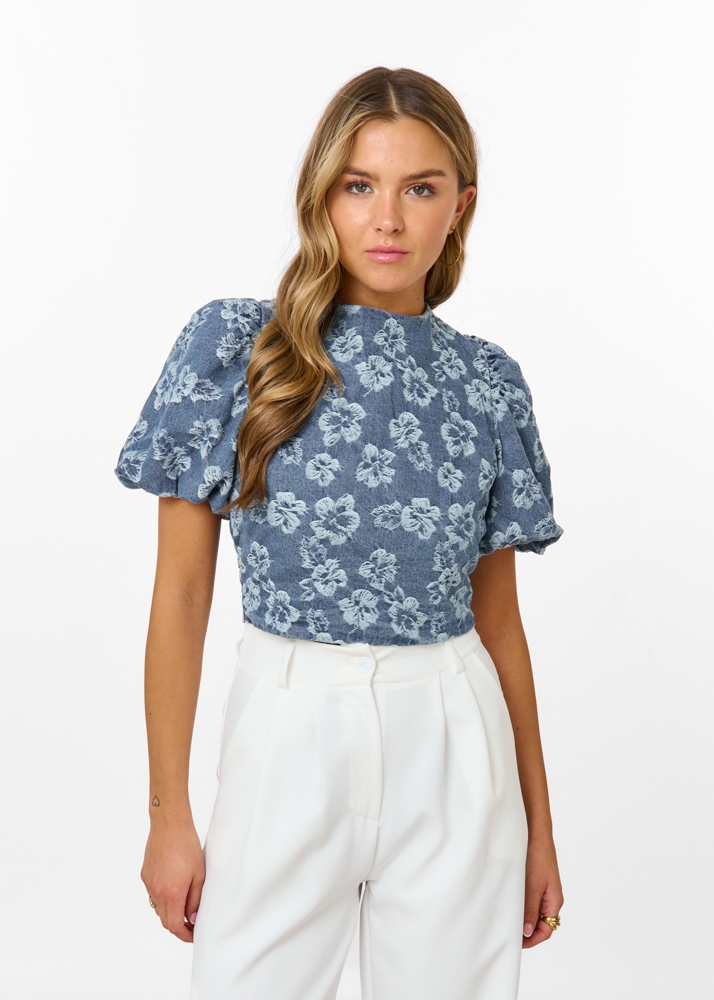 Tara denim top blauw