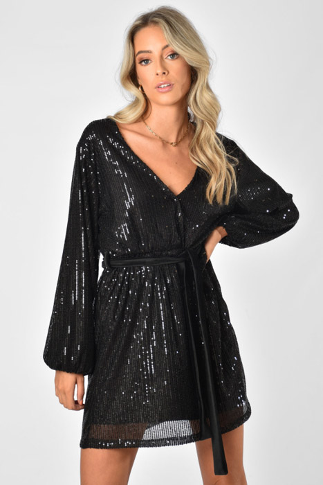 Bibi glitter jurk zwart