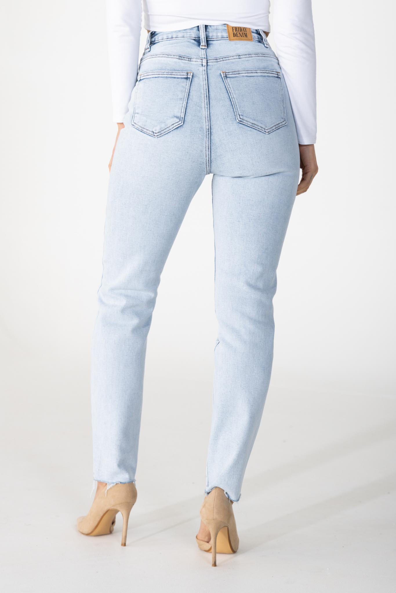 Mom jeans stretch blauw