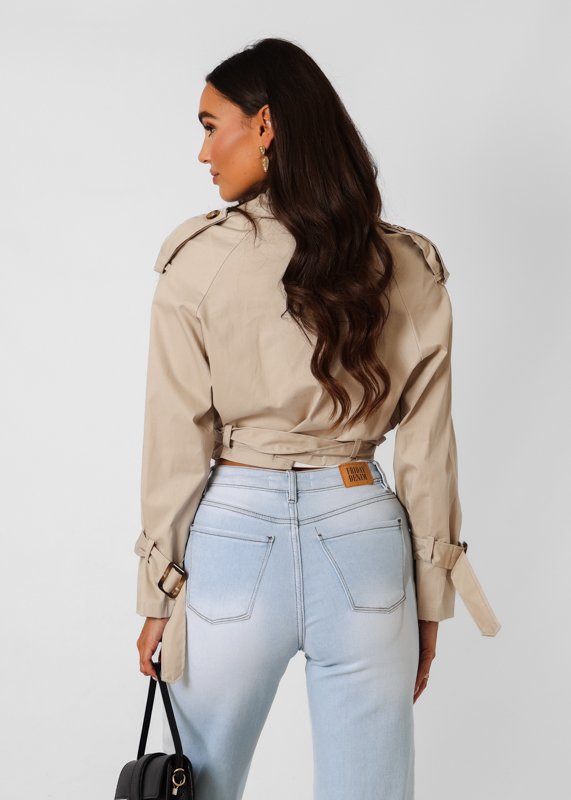Sofia korte trenchcoat beige