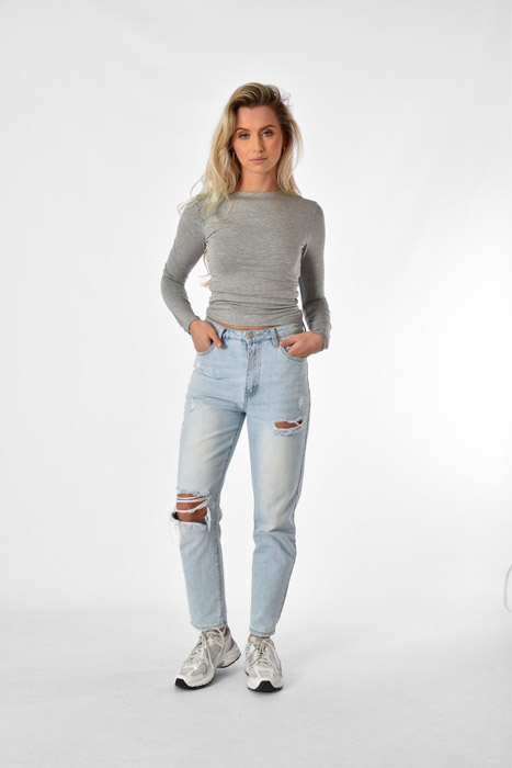 Millie top grijs