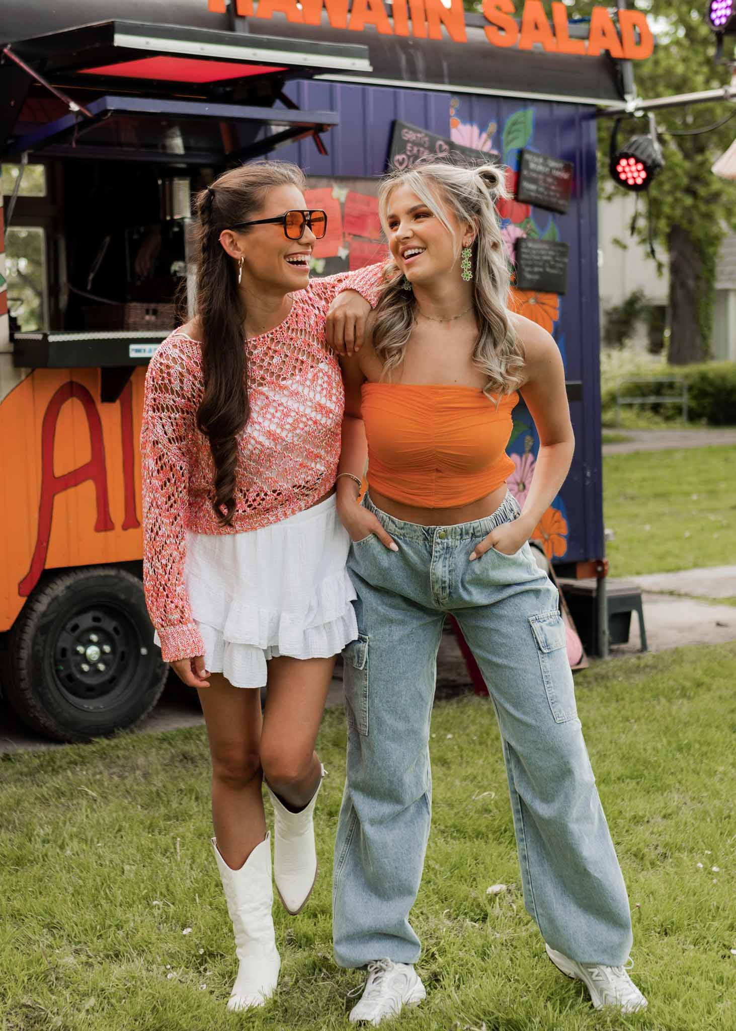 Jitske bandeau top oranje