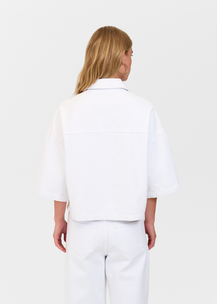 Denim blouse korte mouw