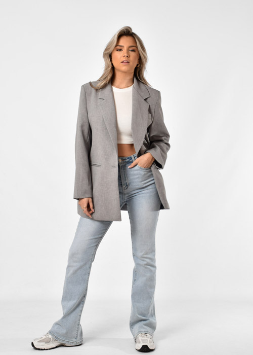 Saar blazer lichtgrijs
