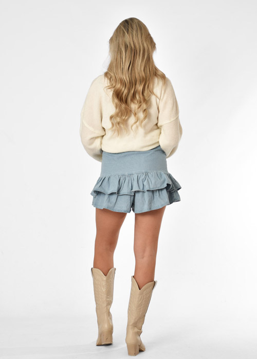 Imke denim skort blauw