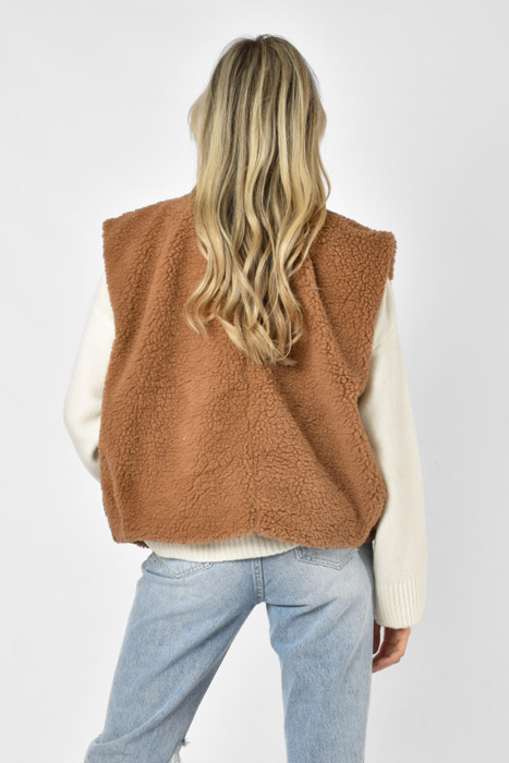 Dewy teddy gilet beige