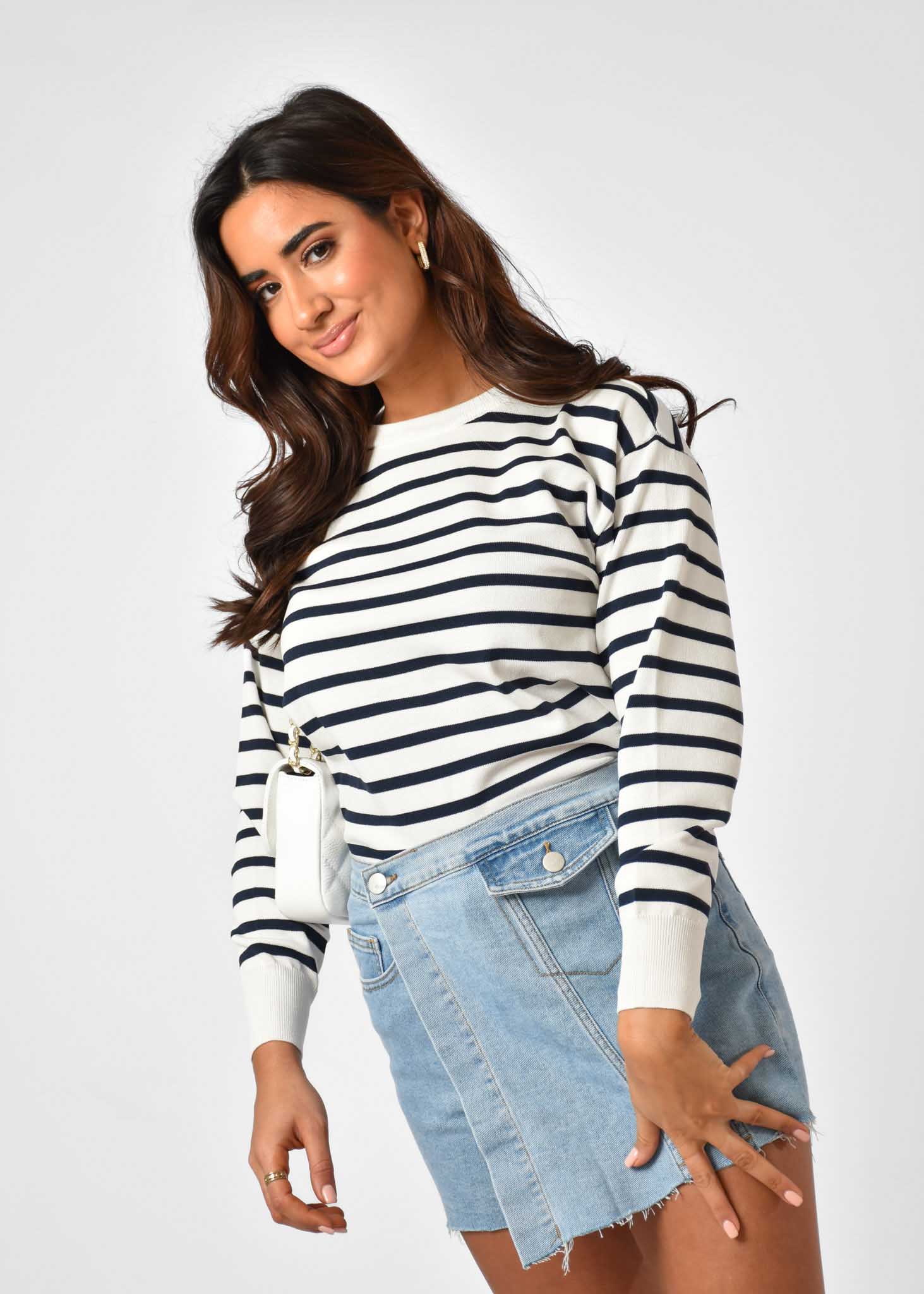 Yfke top blauw