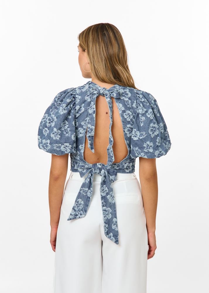 Tara denim top blauw