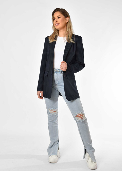 Maan blazer donkerblauw