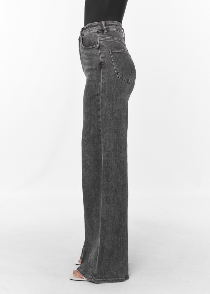 Wide leg stretch jeans