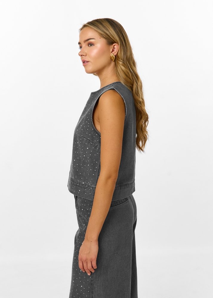 Saartje strass denim top