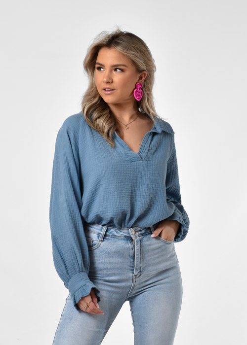 Claartje top blauw 