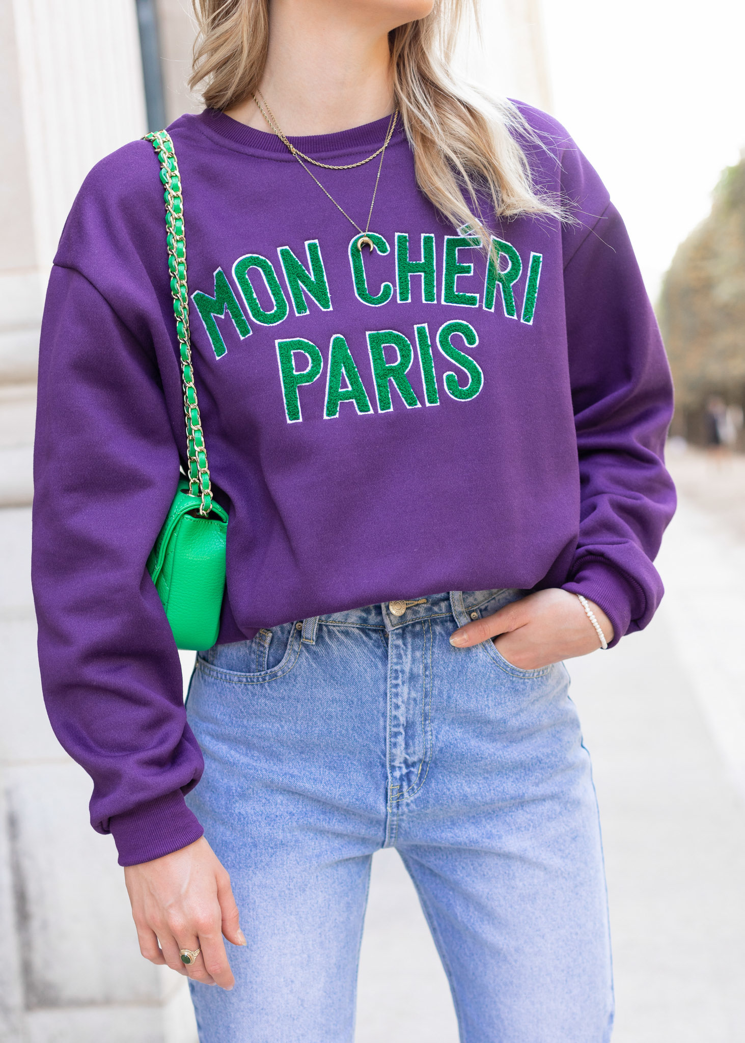 Mon cheri sweater paars