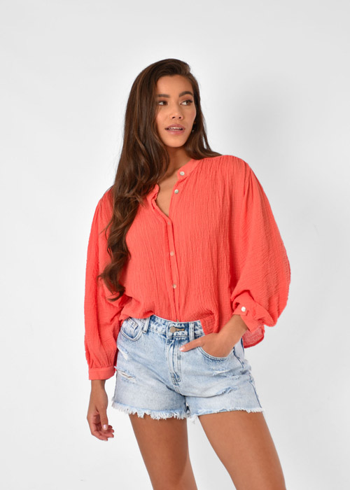 Feline blouse oranje