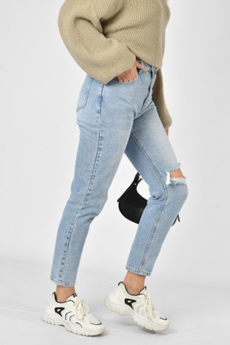 Anna mom jeans blauw