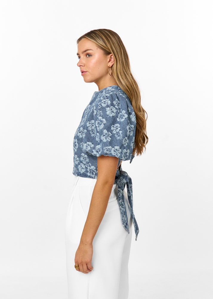Tara denim top blauw