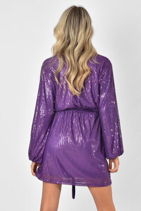 Bibi glitter jurk paars