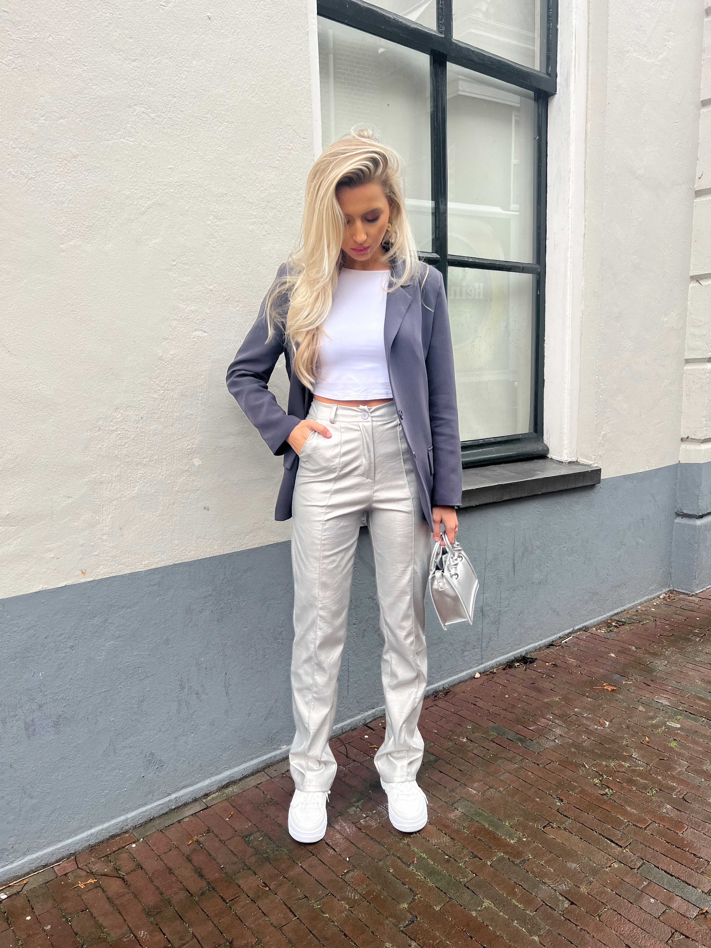 Cleo broek zilver