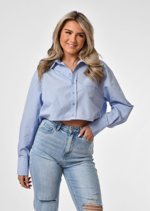 Ruby cropped blouse blauw