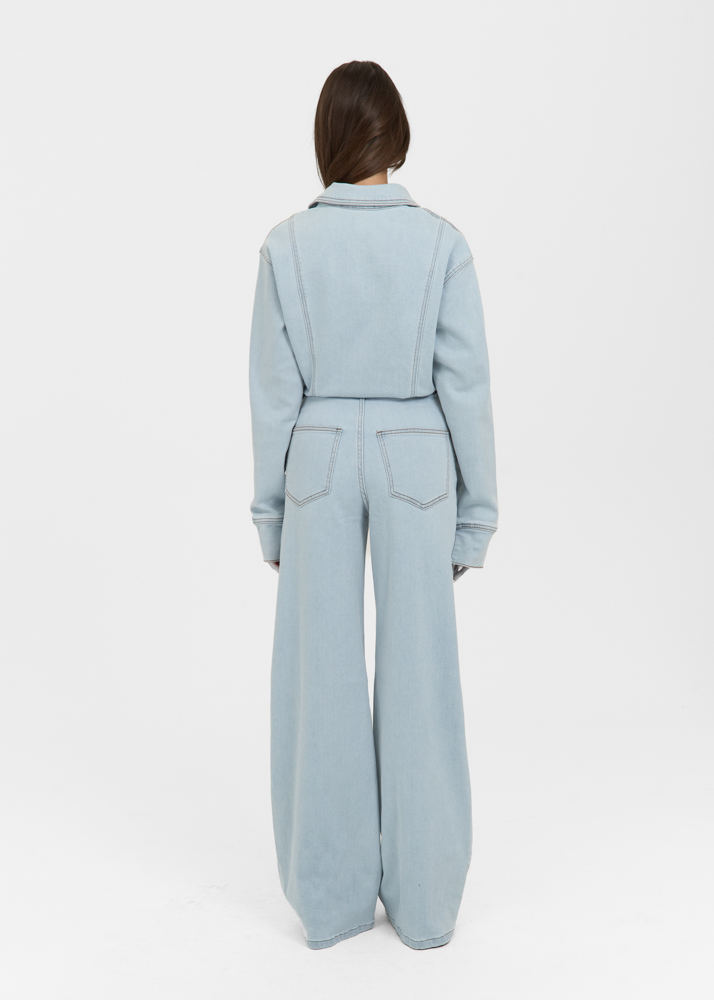 Denim stretch jumpsuit