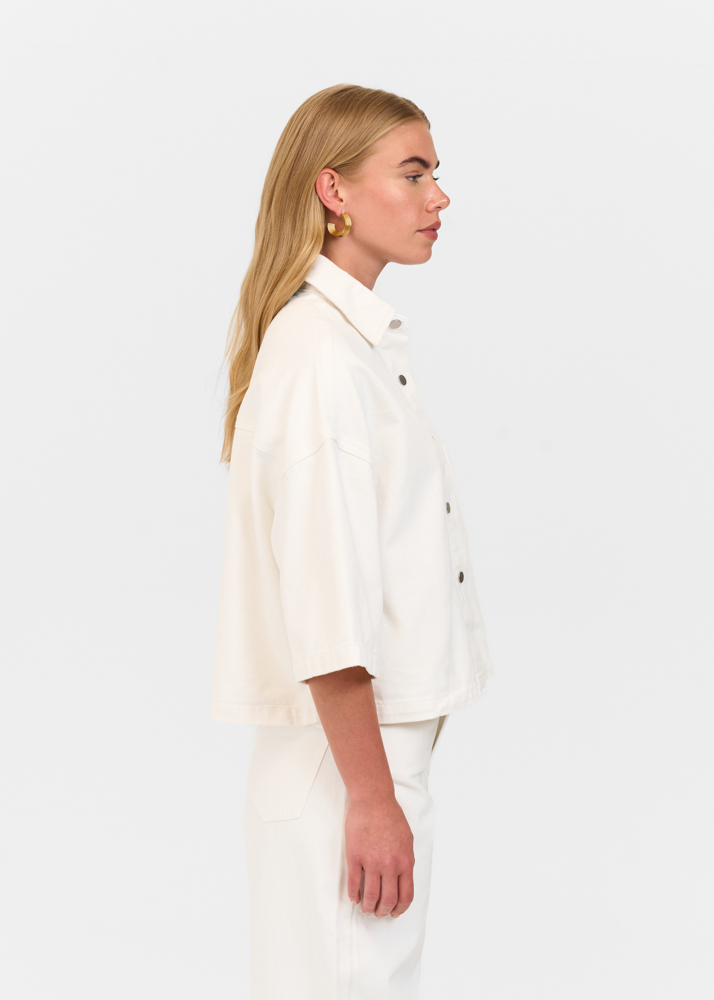 Denim blouse korte mouw