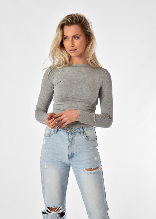 Millie top grijs