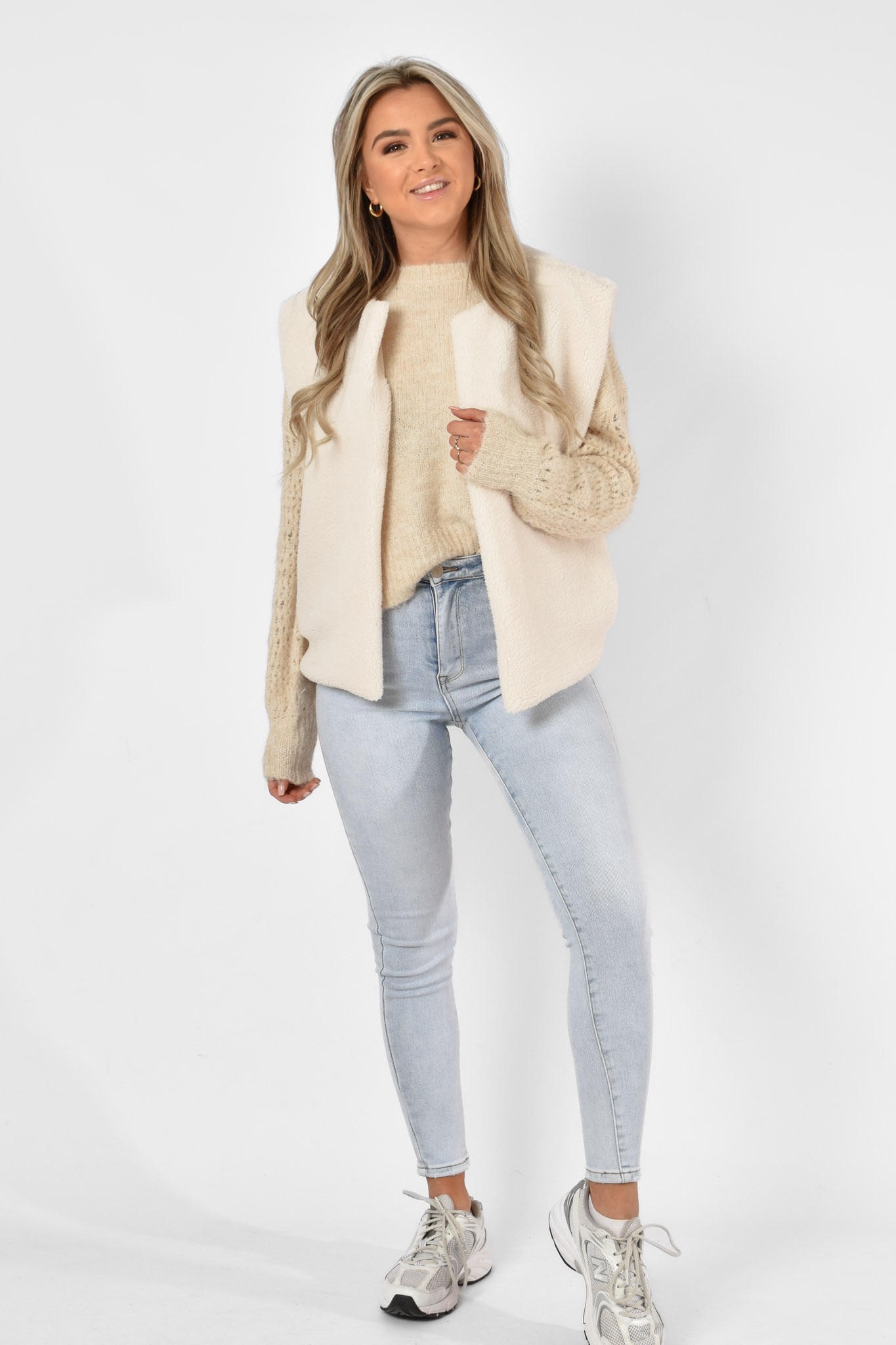 Lela teddy gilet wit