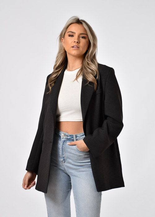 Saar blazer donkergrijs