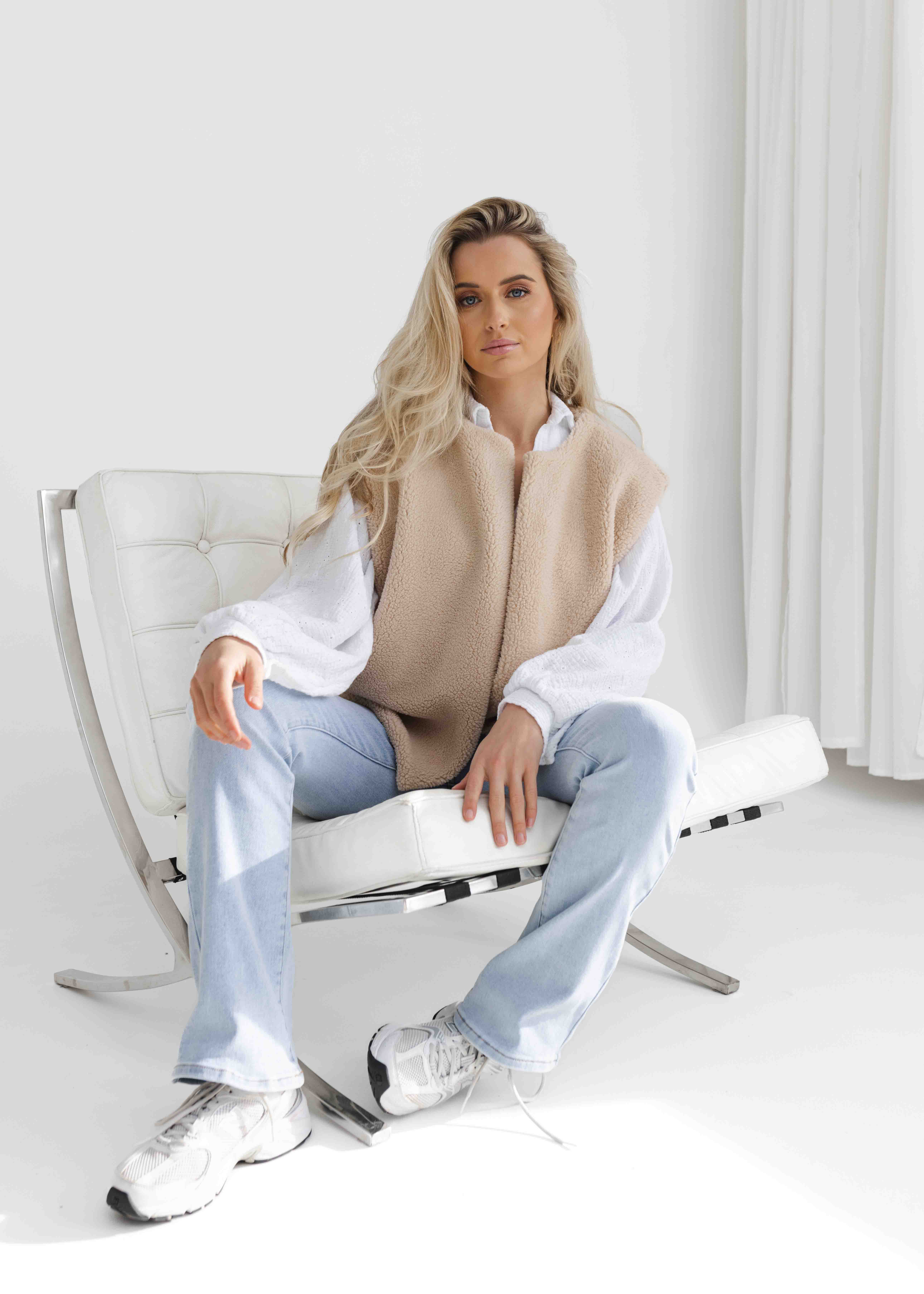 Lela teddy gilet creme