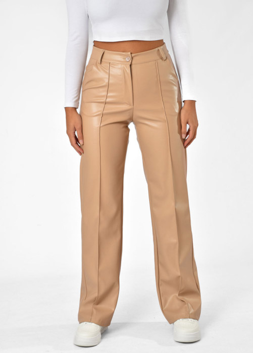 Maya leren broek  camel