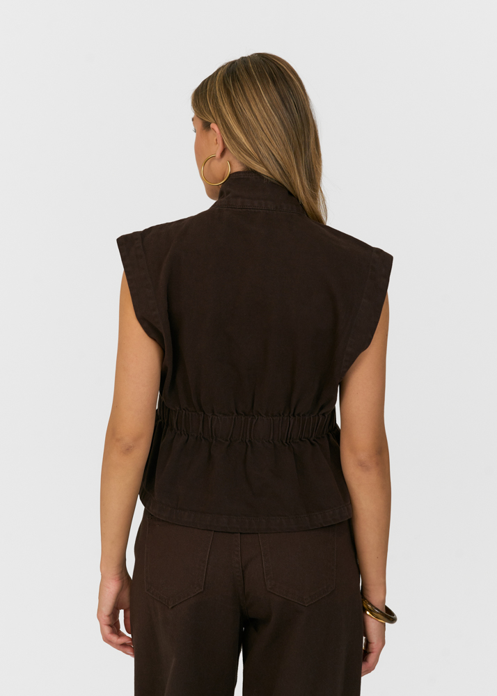 Sculpted denim gilet