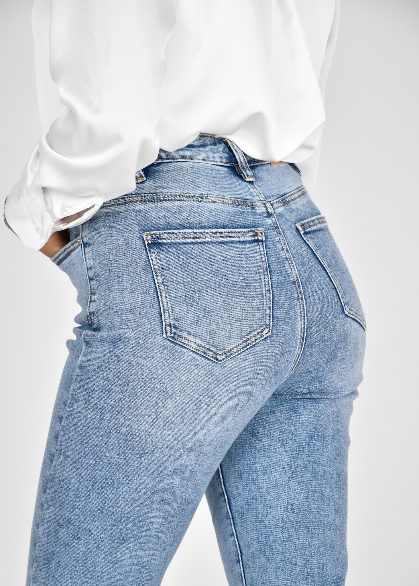 Mom jeans stretch donkerblauw