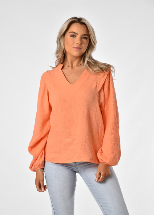 Amber top oranje