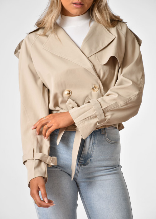 Lola korte trenchcoat beige