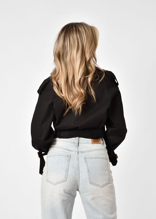 Sofia korte trenchcoat zwart 