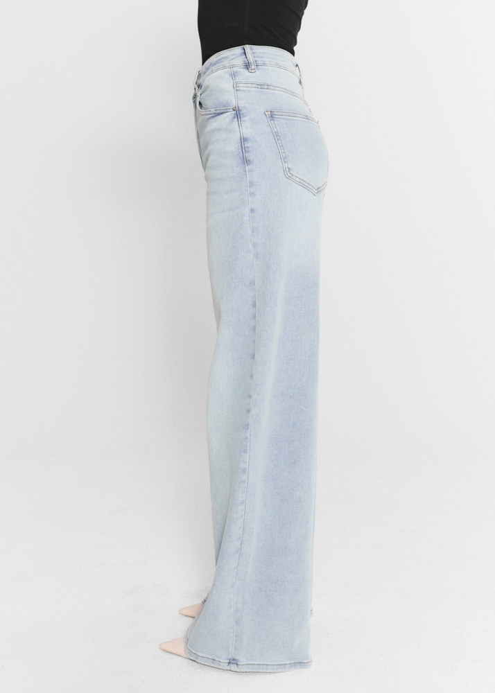 Wide leg stretch jeans