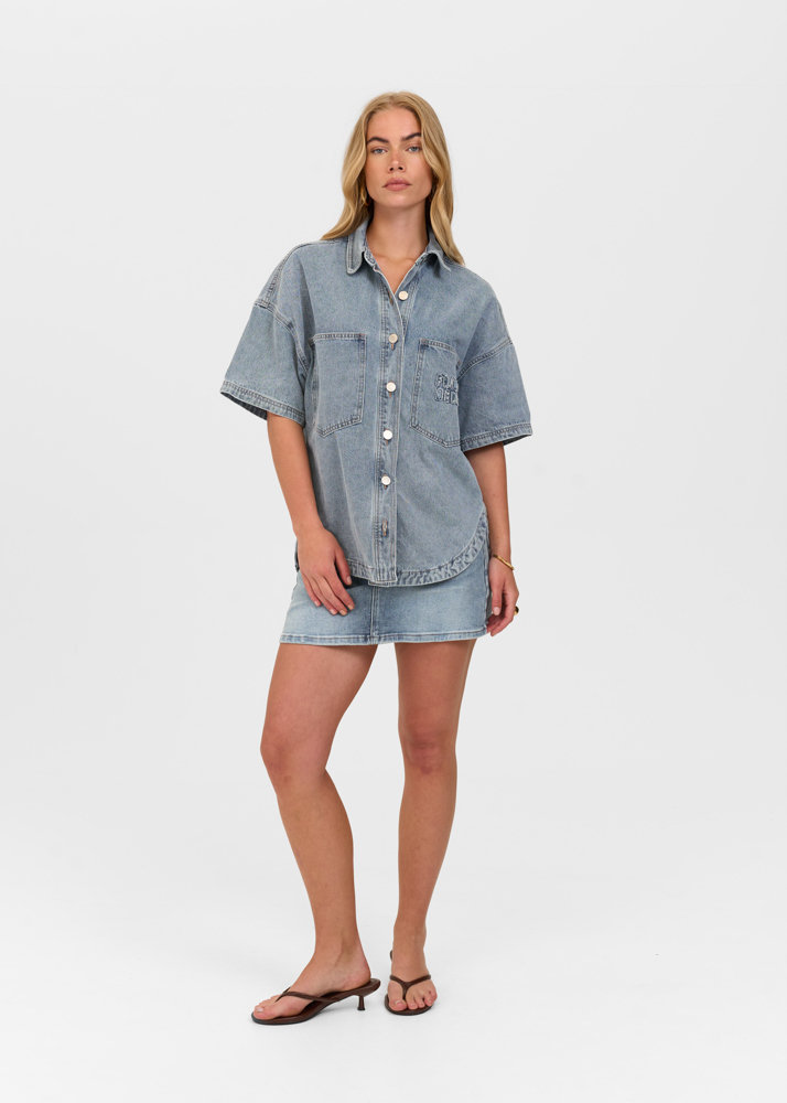 Denim stretch skort