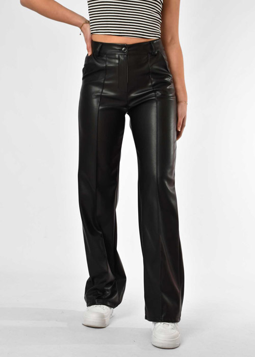 Fleur leren broek zwart
