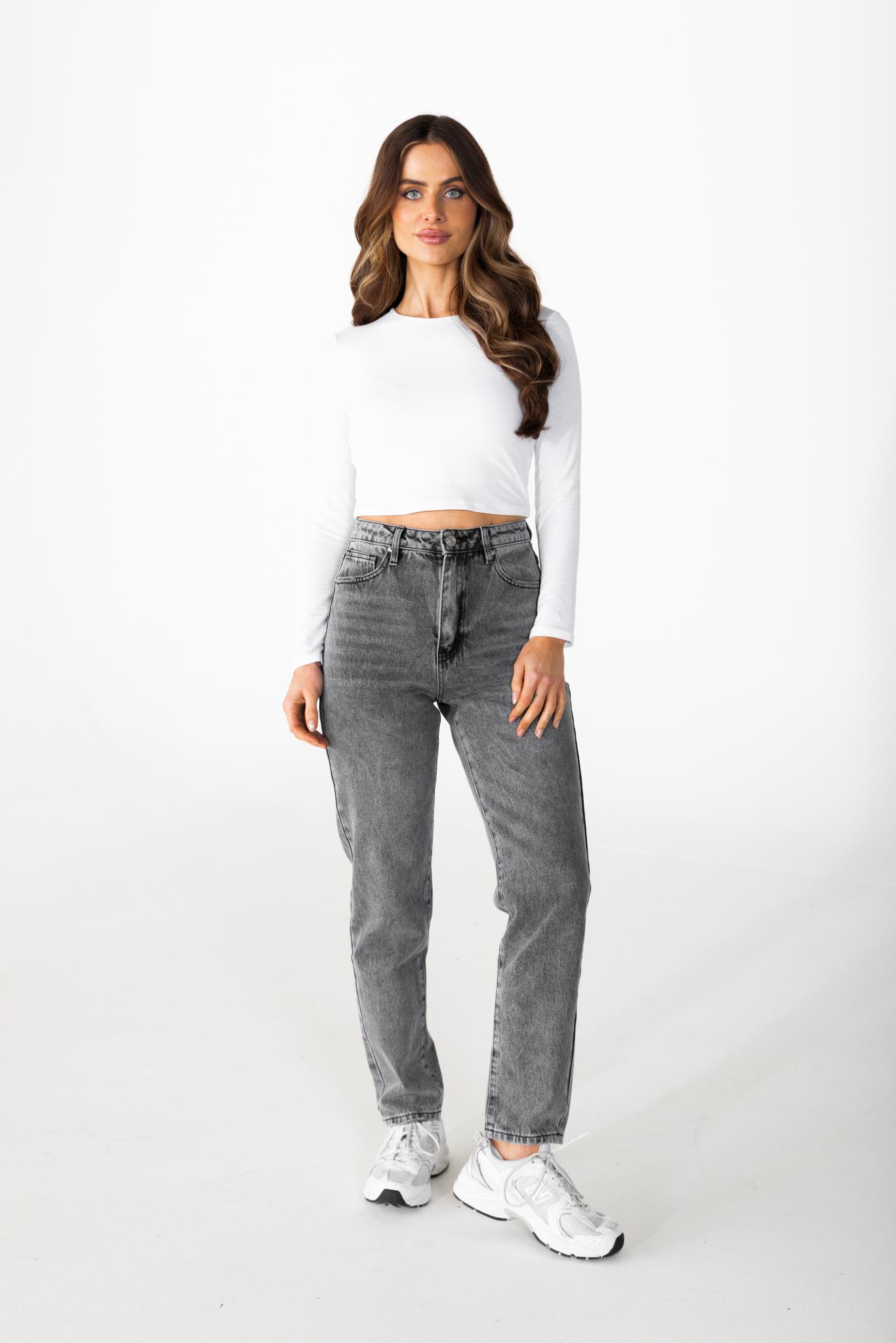 Mom jeans grijs