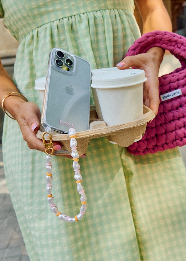 Perla telefoonkoord roze