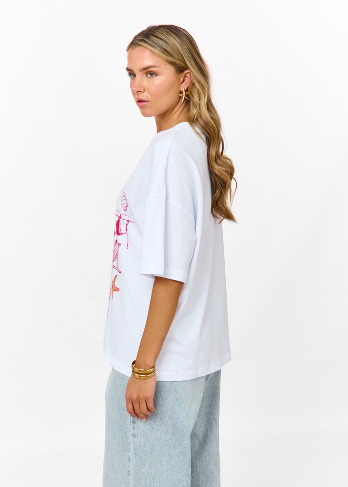 Beach t-shirt wit